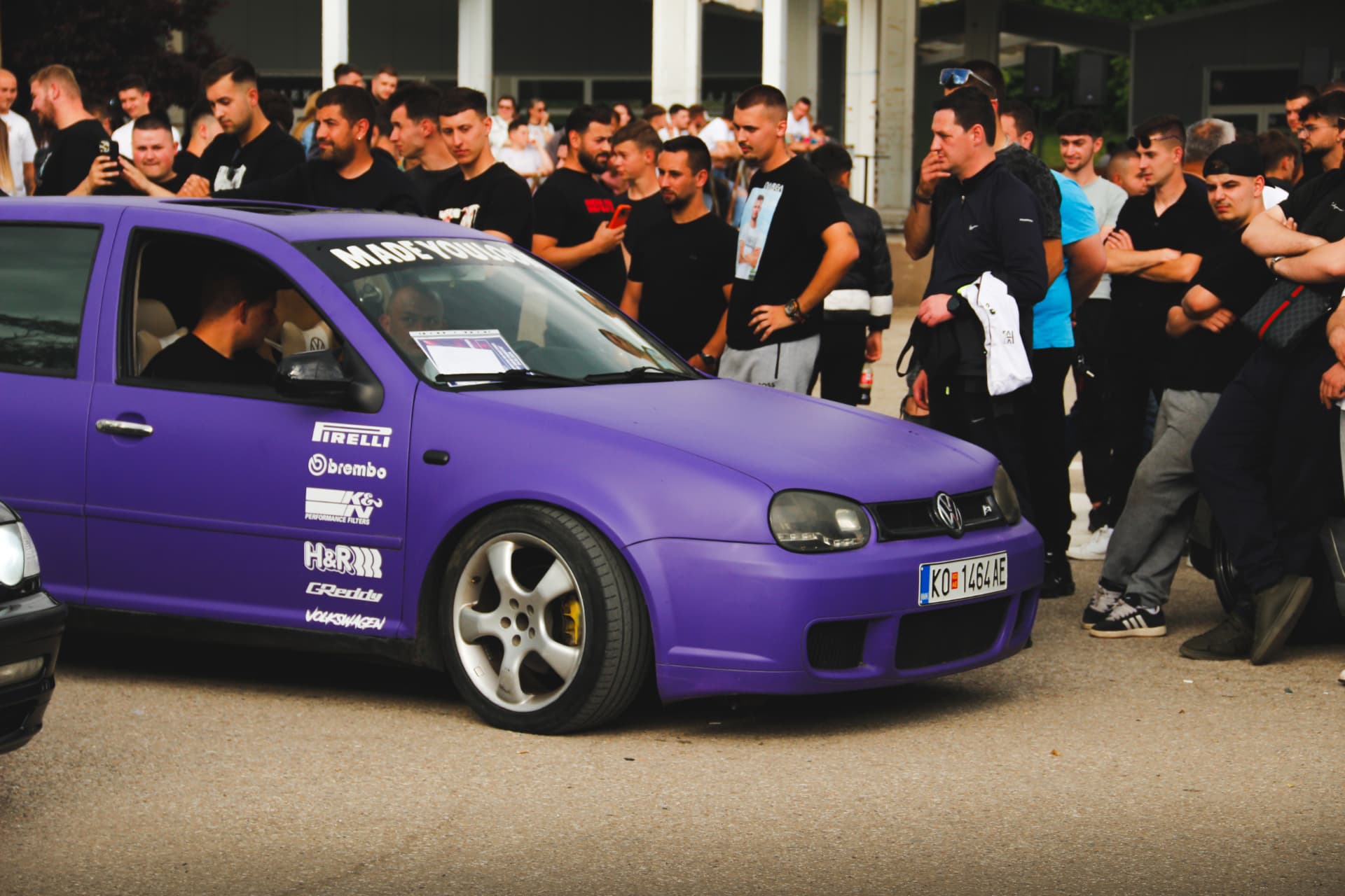 Purple VW Golf at the MBC meet